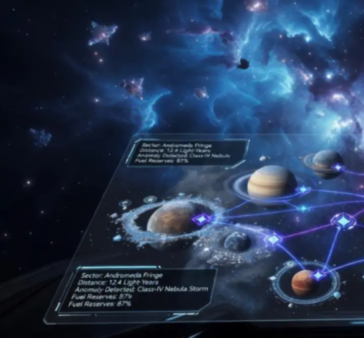 Futurikus felfedező interfész az Ultimate Magyar Space galaktikus térképével